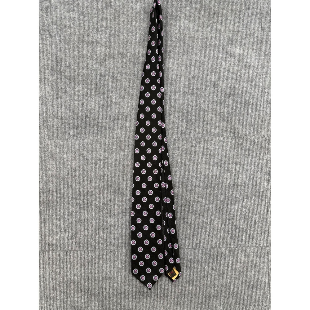 Robert Talbott Best of Class Nordstrom Black Silk Floral Herringbone Tie